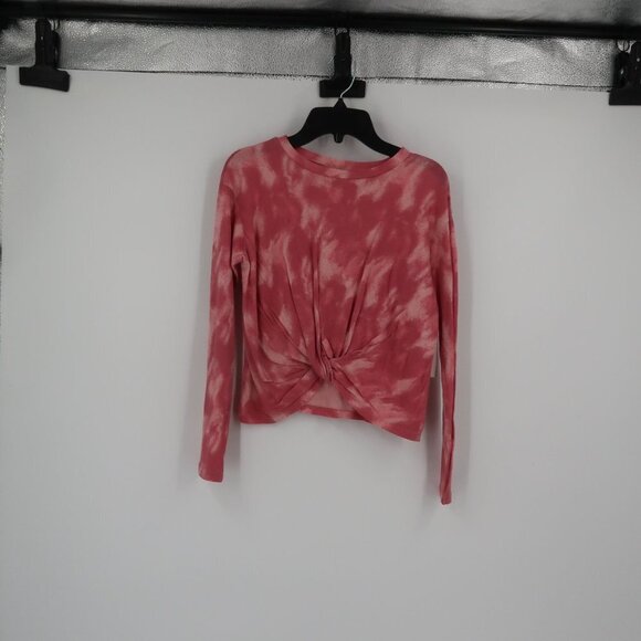 Nordstrom Rose Pink Tie-dye Knot Front Long Sleeve T-Shirt Size Large 10/12 NWT - Picture 5 of 7
